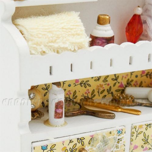  Odoria 1:12 Miniature Makeup Towels Mini Perfume Make up Set Dollhouse Bathroom Furniture Accessories