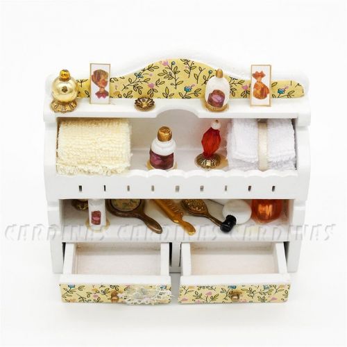  Odoria 1:12 Miniature Makeup Towels Mini Perfume Make up Set Dollhouse Bathroom Furniture Accessories