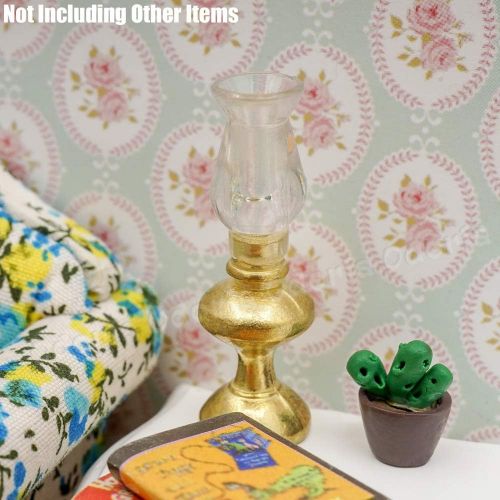  Odoria 1:12 Miniature Oil Lamp Vintage Furniture Dollhouse Decoration Accessories