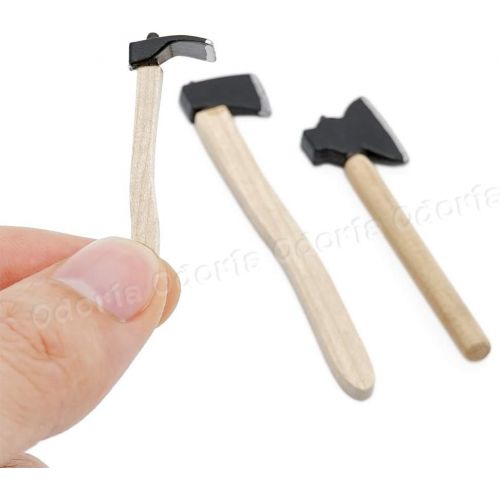  Odoria 1:12 Miniature Axe Tools for Felling Firewood Fairy Garden Tool Dollhouse Furniture Accessories