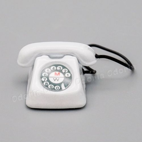  Odoria 1:12 Miniature Victorian Telephone Bedding Dollhouse Decoration Accessories, White