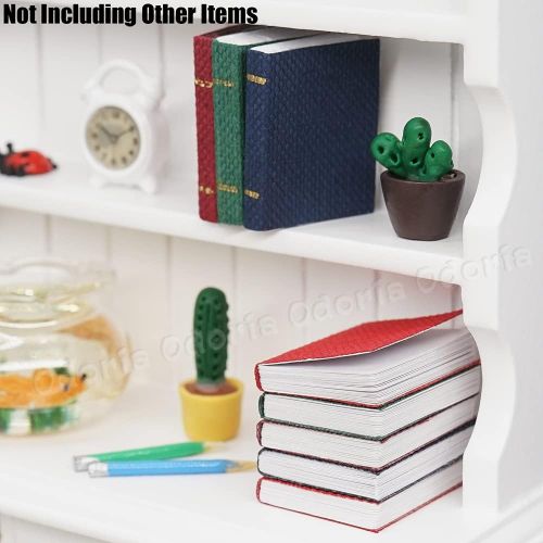  Odoria 1:12 Miniature Books Blank Notebook School Supplies Dollhouse Decoration Accessories, 4Pcs