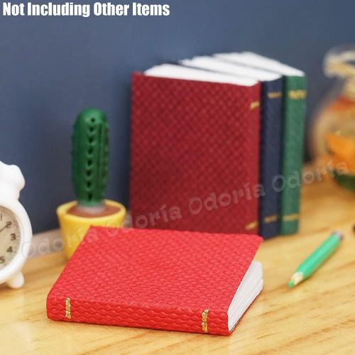  Odoria 1:12 Miniature Books Blank Notebook School Supplies Dollhouse Decoration Accessories, 4Pcs