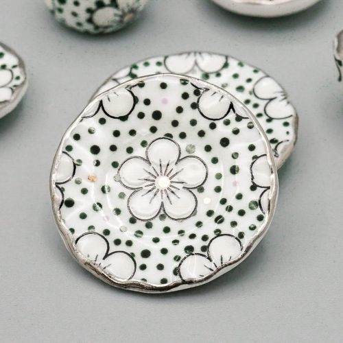  Odoria 1:12 Miniature 15Pcs Porcelain Tea Cup Sets Teapot Set Dollhouse Decoration Accessories, Plum Blossom