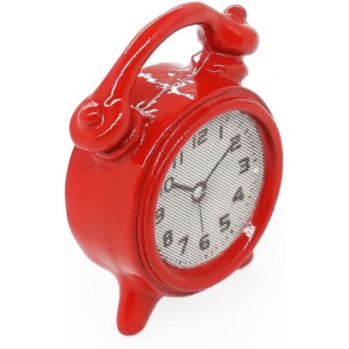  Odoria 1:12 Miniature Alarm Clock Dollhouse Decoration Accessories, Red