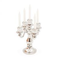 Odoria 1:12 Miniature Candle Holder Candlestick Dollhouse Vintage Furniture Accessories, Silver