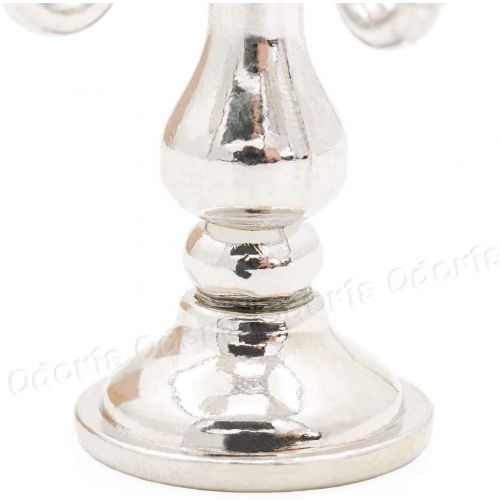  Odoria 1:12 Miniature Candle Holder Candlestick Dollhouse Vintage Furniture Accessories, Silver