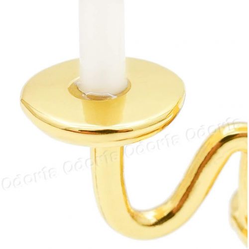  Odoria 1:12 Miniature Candle Holder Candlestick Candelabra Halloween Dollhouse Vintage Furniture Accessories, Gold