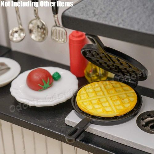  Odoria 1:12 Miniature Waffle Maker Appliance for Dessert Breakfast Dollhouse Kitchen Food Accessories