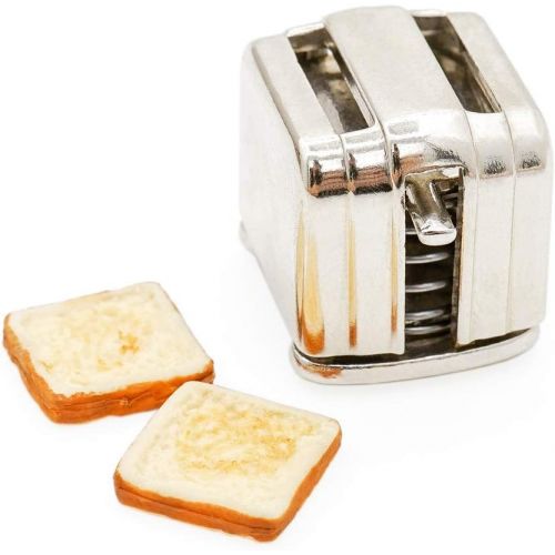  Odoria 1:12 Miniature 2-Slice Toaster Appliance with Bread Dollhouse Kitchen Food Accessories