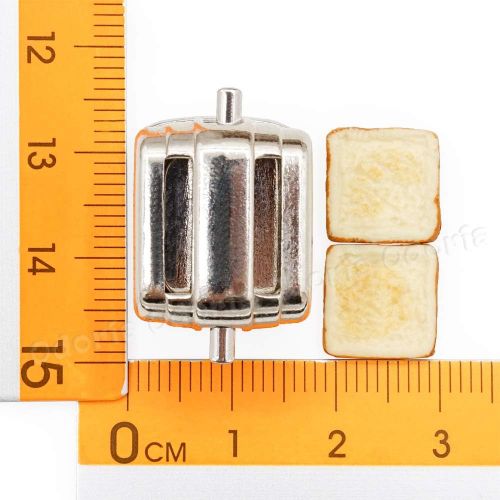  Odoria 1:12 Miniature 2-Slice Toaster Appliance with Bread Dollhouse Kitchen Food Accessories