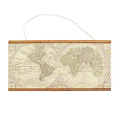  Odoria 1:12 Miniature World Map Wall Hanging Dollhouse Decoration Accessories