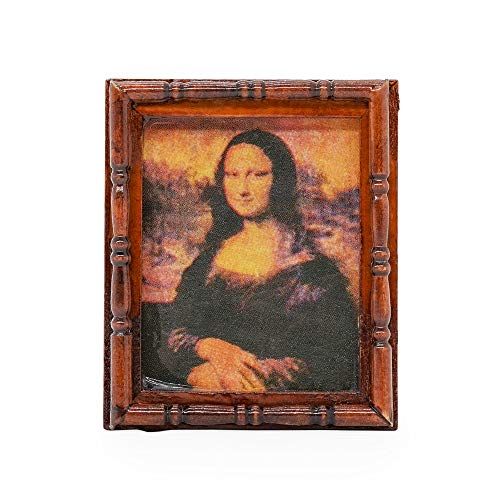  Odoria 1:12 Miniature Art Monalisa Wall Framed Painting Dollhouse Decoration Accessories