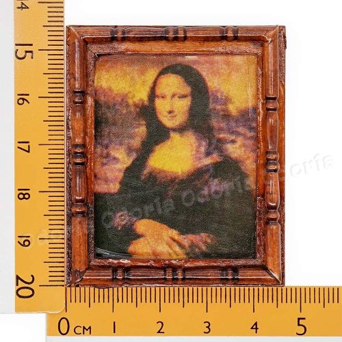  Odoria 1:12 Miniature Art Monalisa Wall Framed Painting Dollhouse Decoration Accessories