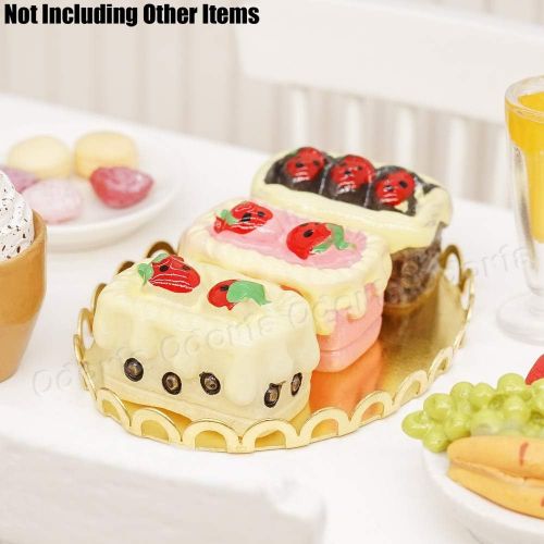  Odoria 1:6 Miniature 4Pcs Dish Plates Platter for Dessert Dollhouse Kitchen Food Tableware Accessories