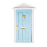 Odoria 1:12 Miniature Fairy Door for Wall Dollhouse Furniture Accessories, Blue