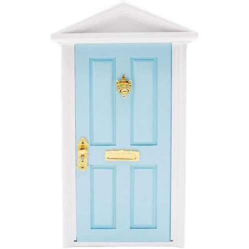  Odoria 1:12 Miniature Fairy Door for Wall Dollhouse Furniture Accessories, Blue