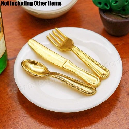  Odoria 1:12 Miniature 12Pcs Spoon Fork Knife Silverware Tableware Cutlery Dollhouse Kitchen Food Accessories