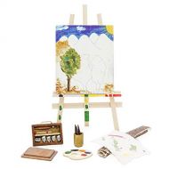 Odoria 1:12 Miniature Paint Easel Brush Art Supplies Dollhouse Decoration Accessories