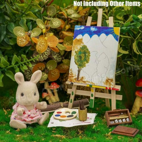  Odoria 1:12 Miniature Paint Easel Brush Art Supplies Dollhouse Decoration Accessories