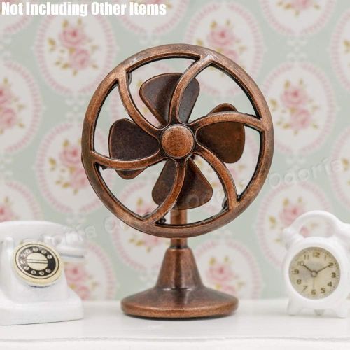  Odoria 1:12 Miniature Vintage Fan Dollhouse Decoration Accessories, Bronze