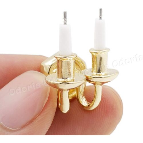  Odoria 1:12 Miniature Wall Candle Candlestick Dollhouse Vintage Furniture Accessories