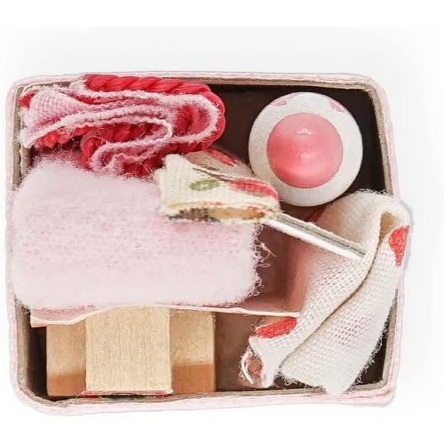  Odoria 1:12 Miniature Baby Basket Dollhouse Nursey Accessories