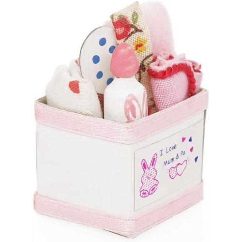  Odoria 1:12 Miniature Baby Basket Dollhouse Nursey Accessories