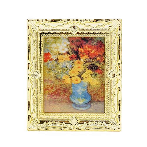  Odoria 1:12 Miniature Art Monet Wall Framed Painting Dollhouse Decoration Accessories