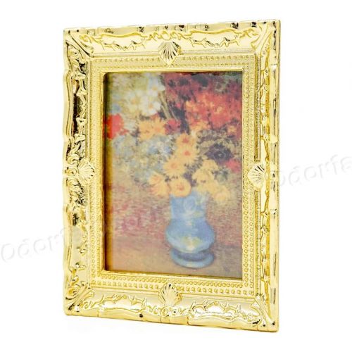  Odoria 1:12 Miniature Art Monet Wall Framed Painting Dollhouse Decoration Accessories