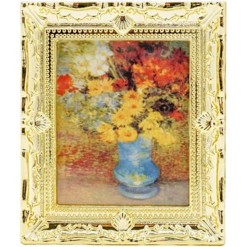  Odoria 1:12 Miniature Art Monet Wall Framed Painting Dollhouse Decoration Accessories