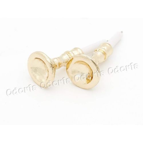  Odoria 1:12 Miniature Candle Holder Candlestick 2Pcs Dollhouse Vintage Furniture Accessories, Gold