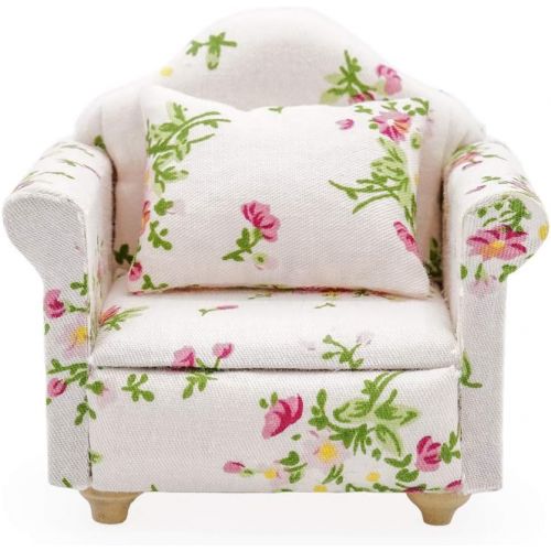  Odoria 1:12 Miniature Sofa Recliner Armchair Dollhouse Living Room Furniture Accessories, White