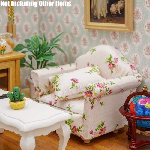  Odoria 1:12 Miniature Sofa Recliner Armchair Dollhouse Living Room Furniture Accessories, White