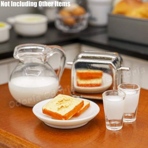  Odoria 1:12 Miniature Toaster Appliance Mini Pitcher Jug Milk Glasses Dollhouse Kitchen Food Accessories