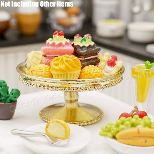  Odoria 1:6 Miniature Dessert Cake Stand Dollhouse Decoration Accessories, Gold