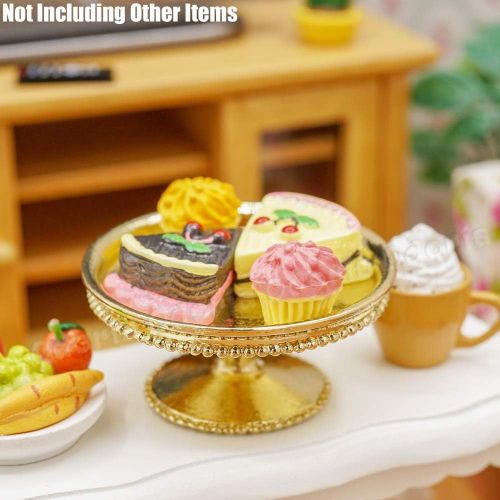  Odoria 1:6 Miniature Dessert Cake Stand Dollhouse Decoration Accessories, Gold