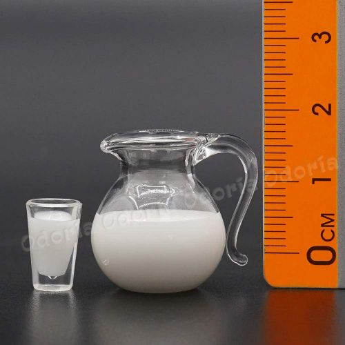  Odoria 1:12 Miniature Milk Jug Pitcher Dollhouse Decoration Accessories