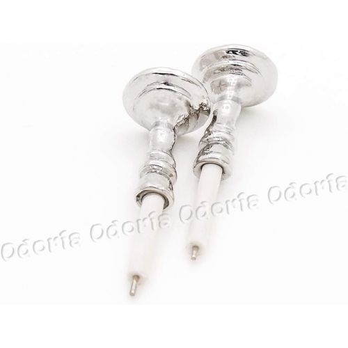  Odoria 1:12 Miniature Candle Holder Candlestick 2Pcs Dollhouse Vintage Furniture Accessories, Silver