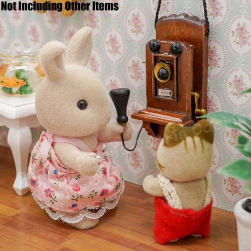  Odoria 1:12 Miniature Victorian Phone Antique Furniture Dollhouse Decoration Accessories