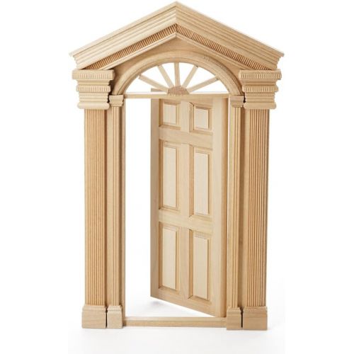  Odoria 1:12 Miniature Wooden Front French Door Dollhouse Furniture Accessories