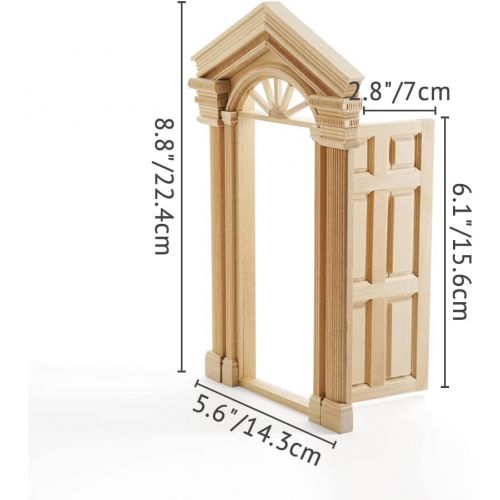  Odoria 1:12 Miniature Wooden Front French Door Dollhouse Furniture Accessories