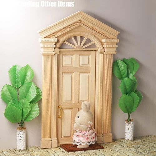  Odoria 1:12 Miniature Wooden Front French Door Dollhouse Furniture Accessories