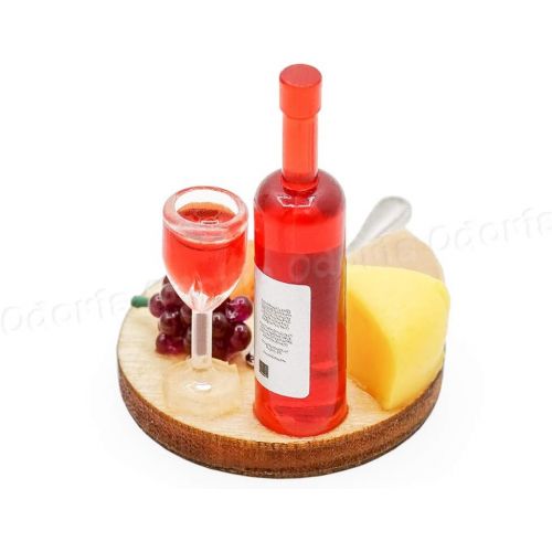  Odoria 1:12 Miniature Wine and Cheese Dollhouse Food Decoration Accessories