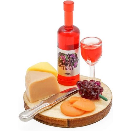  Odoria 1:12 Miniature Wine and Cheese Dollhouse Food Decoration Accessories