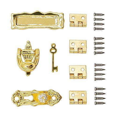  Odoria 1:12 Miniature Door Hardware Knob Hinges and Screws Knocker Dollhouse Decoration Accessories