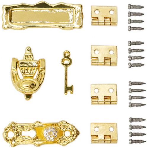  Odoria 1:12 Miniature Door Hardware Knob Hinges and Screws Knocker Dollhouse Decoration Accessories