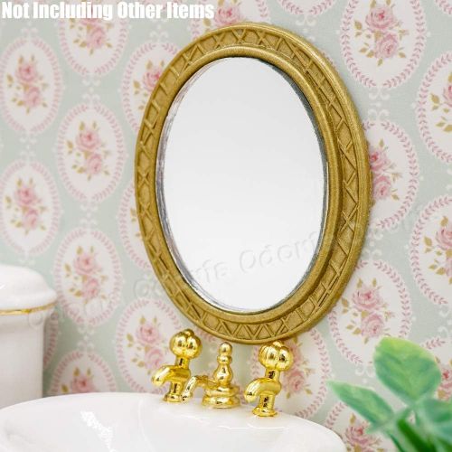  Odoria 1:12 Miniature Antique Mirror Dollhouse Bathroom Accessories