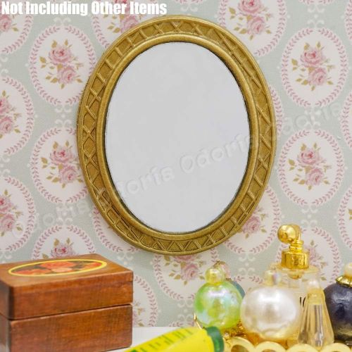  Odoria 1:12 Miniature Antique Mirror Dollhouse Bathroom Accessories