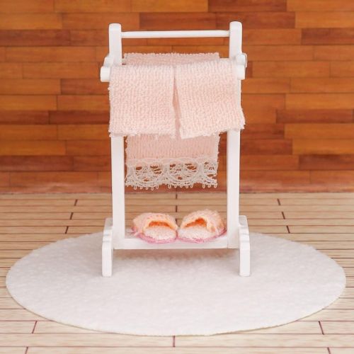  Odoria 1:12 Miniature Towel Rug Bath Towels Set Dollhouse Bathroom Furniture Accessories